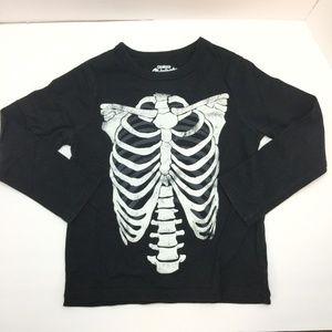 OshKosh Originals Boys Black‎ Long Sleeve Skeleton Graphic Tee Size 5